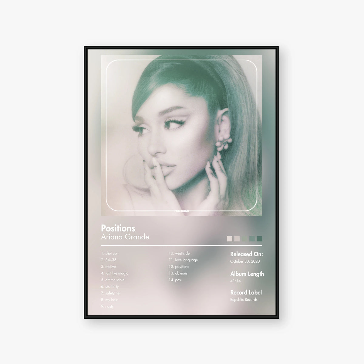 Ariana Grande — Positions Album Poster — Blur frame mockup