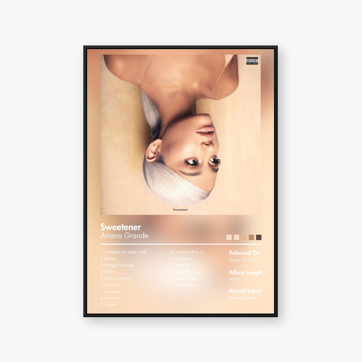 Ariana Grande — Sweetener Album Poster — Blur frame mockup