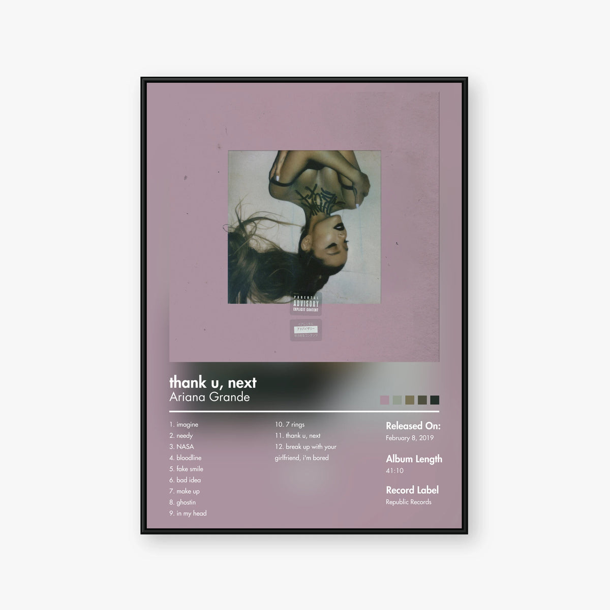 Ariana Grande — thank u, next Album Poster — Blur frame mockup