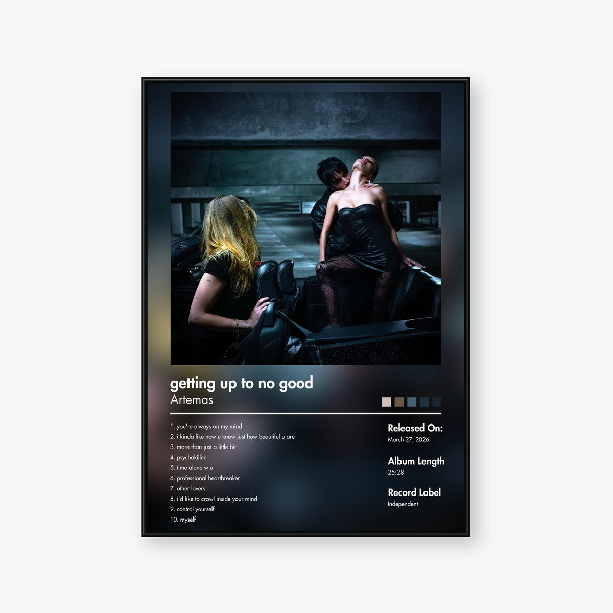 Artemas — getting up to no good Album Poster — Blur frame mockup