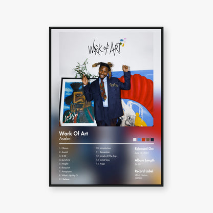 Asake — Work of Art Album Poster — Blur frame mockup