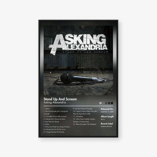 Asking Alexandria — Stand Up and Scream Album Poster — Blur frame mockup