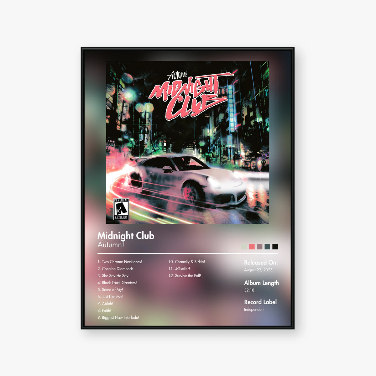 Autumn! — Midnight Club Album Poster — Blur frame mockup