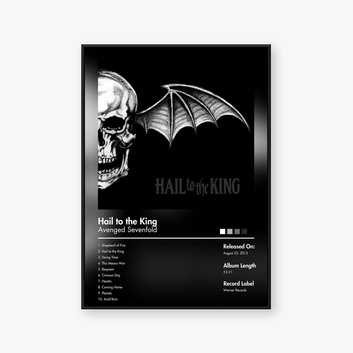 Avenged Sevenfold — Hail to the King Album Poster — Blur frame mockup
