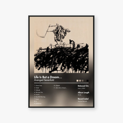 Avenged Sevenfold — Life Is But a Dream… Album Poster — Blur frame mockup