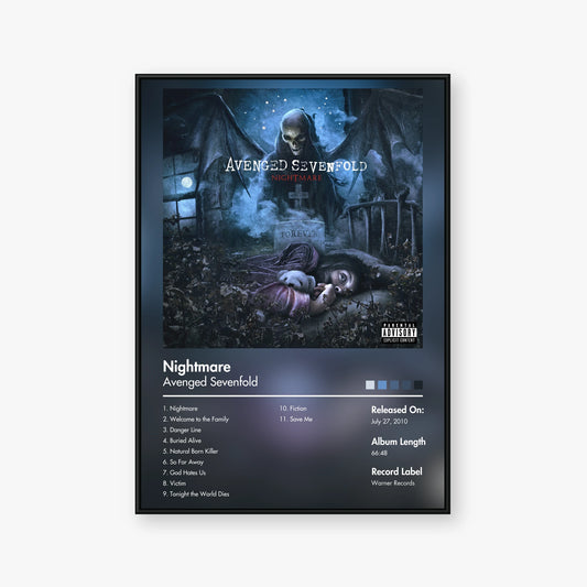 Avenged Sevenfold — Nightmare Album Poster — Blur frame mockup