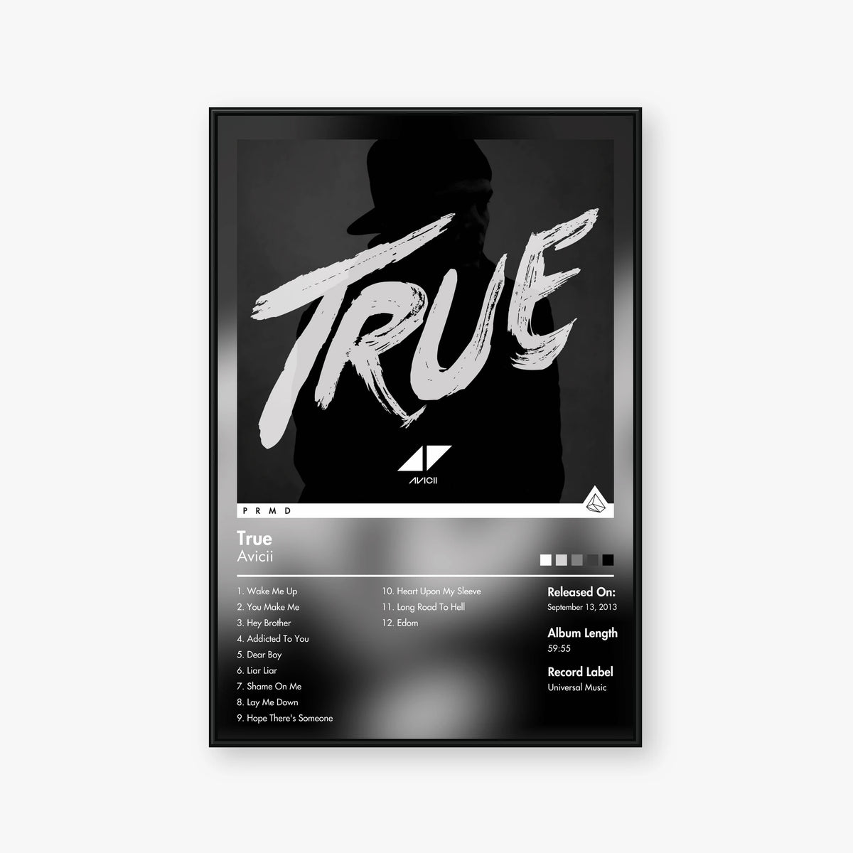 Avicii — True Album Poster — Blur frame mockup