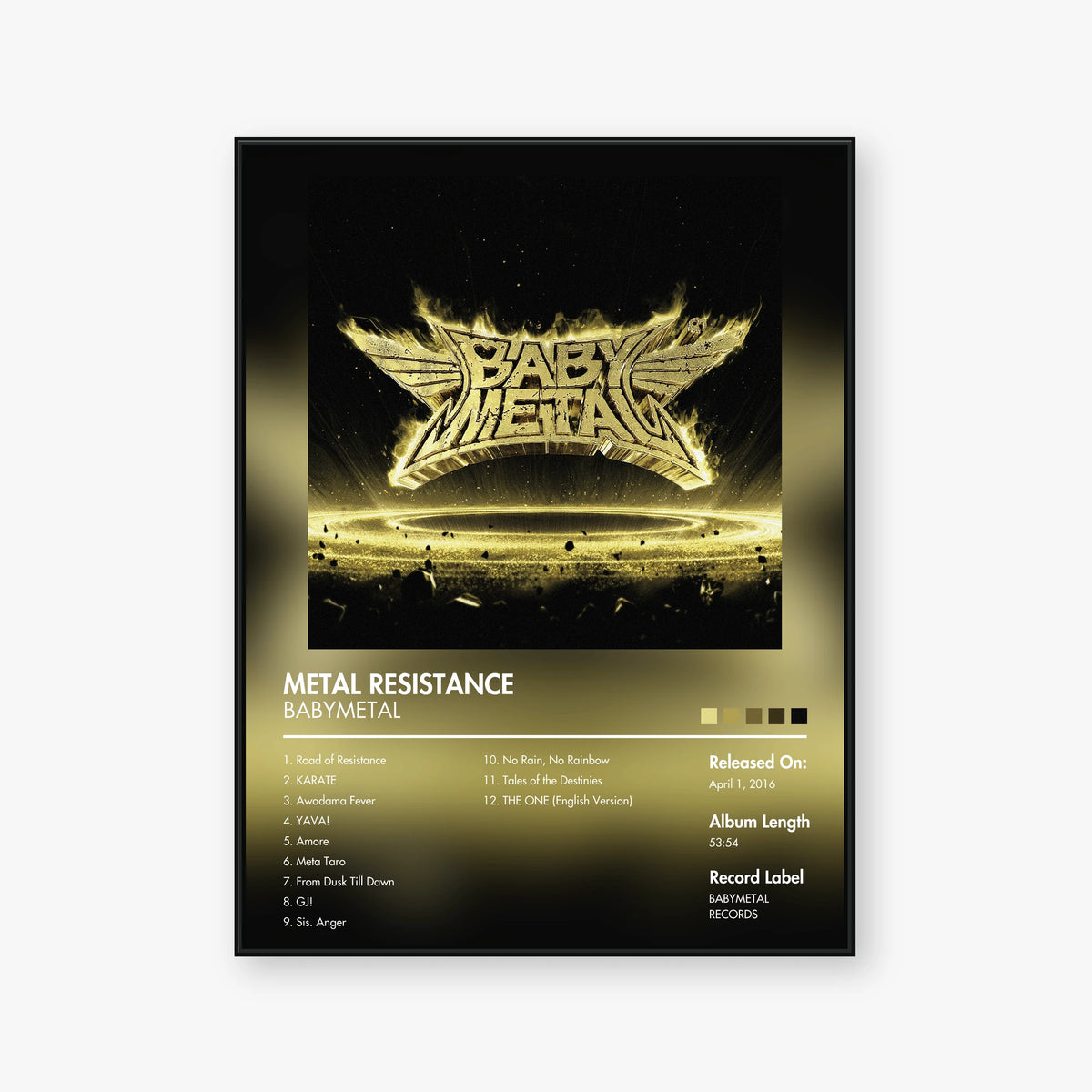 BABYMETAL — METAL RESISTANCE Album Poster — Blur frame mockup