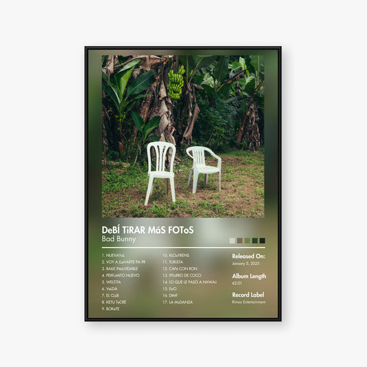 Bad Bunny — DeBÍ TiRAR MáS FOToS Album Poster — Blur frame mockup
