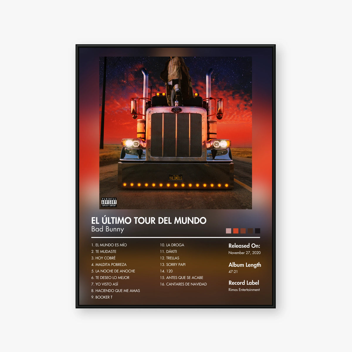 Bad Bunny — EL ÚLTIMO TOUR DEL MUNDO Album Poster — Blur frame mockup