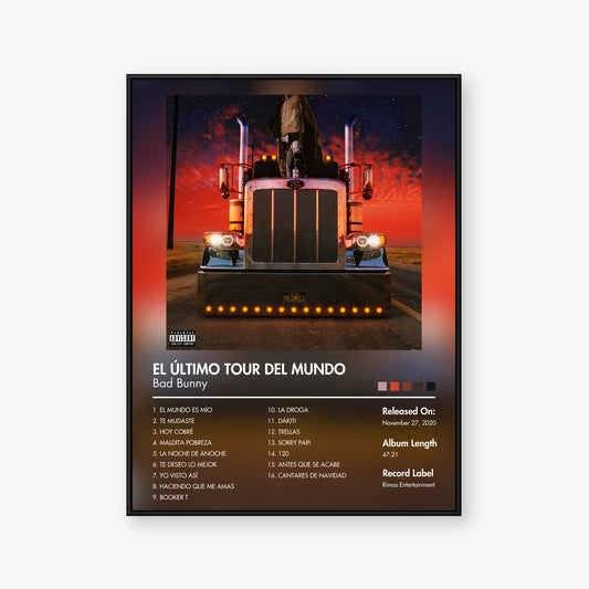 Bad Bunny — EL ÚLTIMO TOUR DEL MUNDO Album Poster — Blur frame mockup