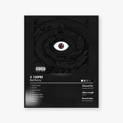 Bad Bunny — X 100PRE Album Poster — Blur frame mockup