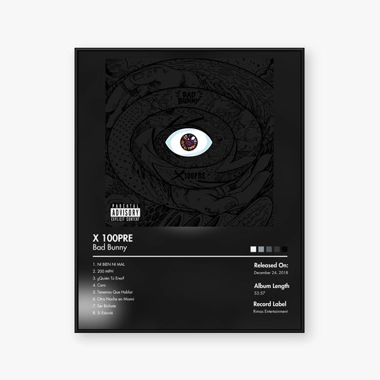 Bad Bunny — X 100PRE Album Poster — Blur frame mockup