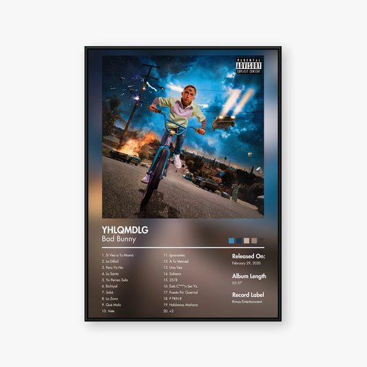 Bad Bunny — YHLQMDLG Album Poster — Blur frame mockup