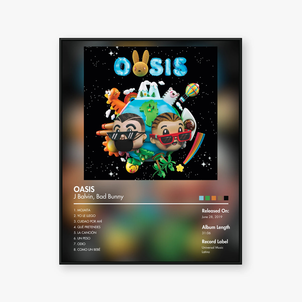 Bad Bunny & J Balvin — OASIS Album Poster — Blur frame mockup