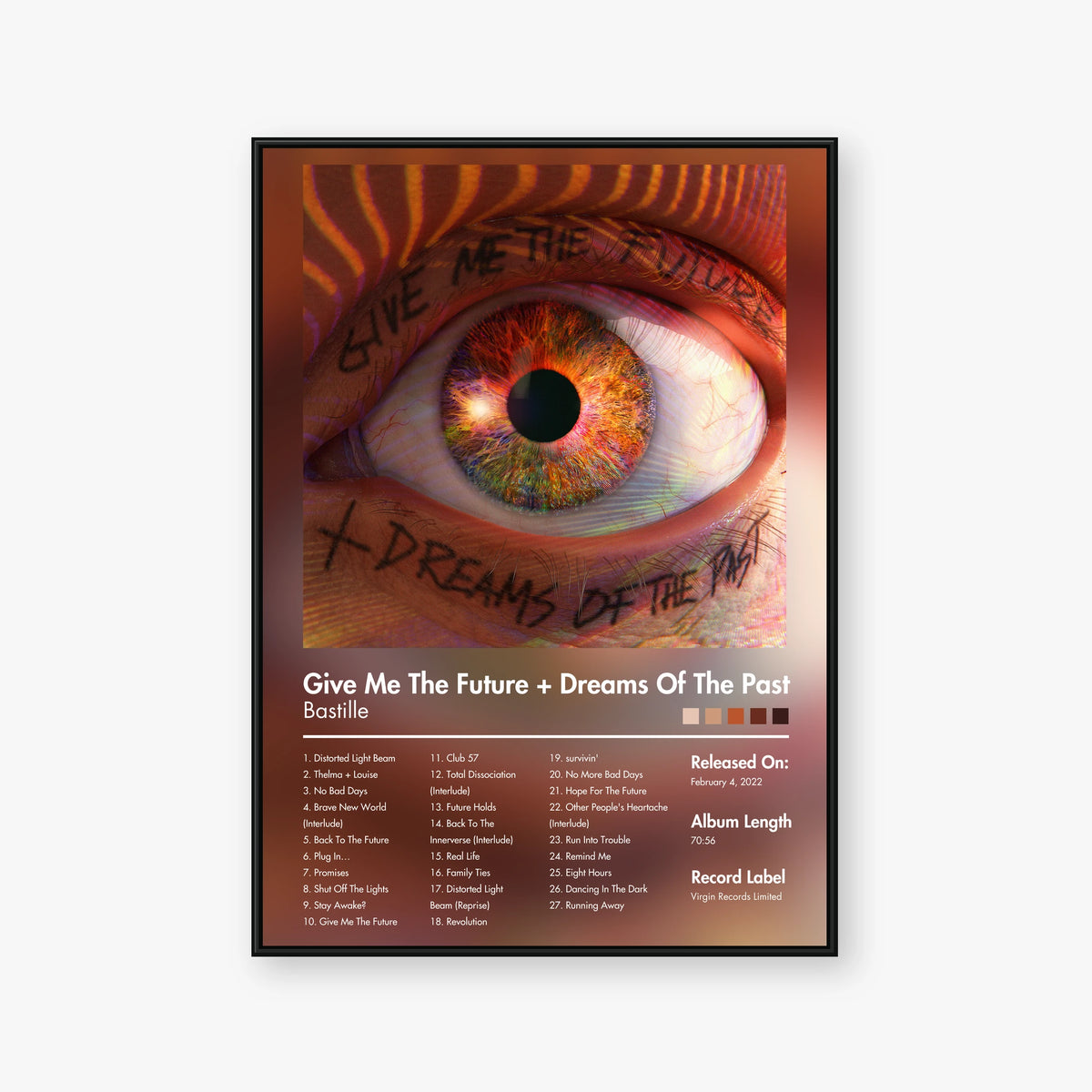 Bastille — Give Me The Future + Dreams Of The Past Album Poster — Blur frame mockup