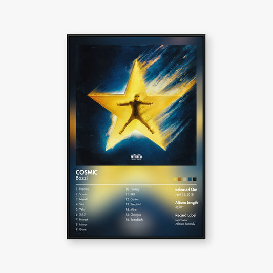 Bazzi — COSMIC Album Poster — Blur frame mockup