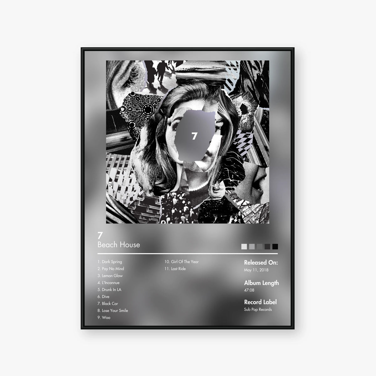 Beach House — 7 Album Poster — Blur frame mockup