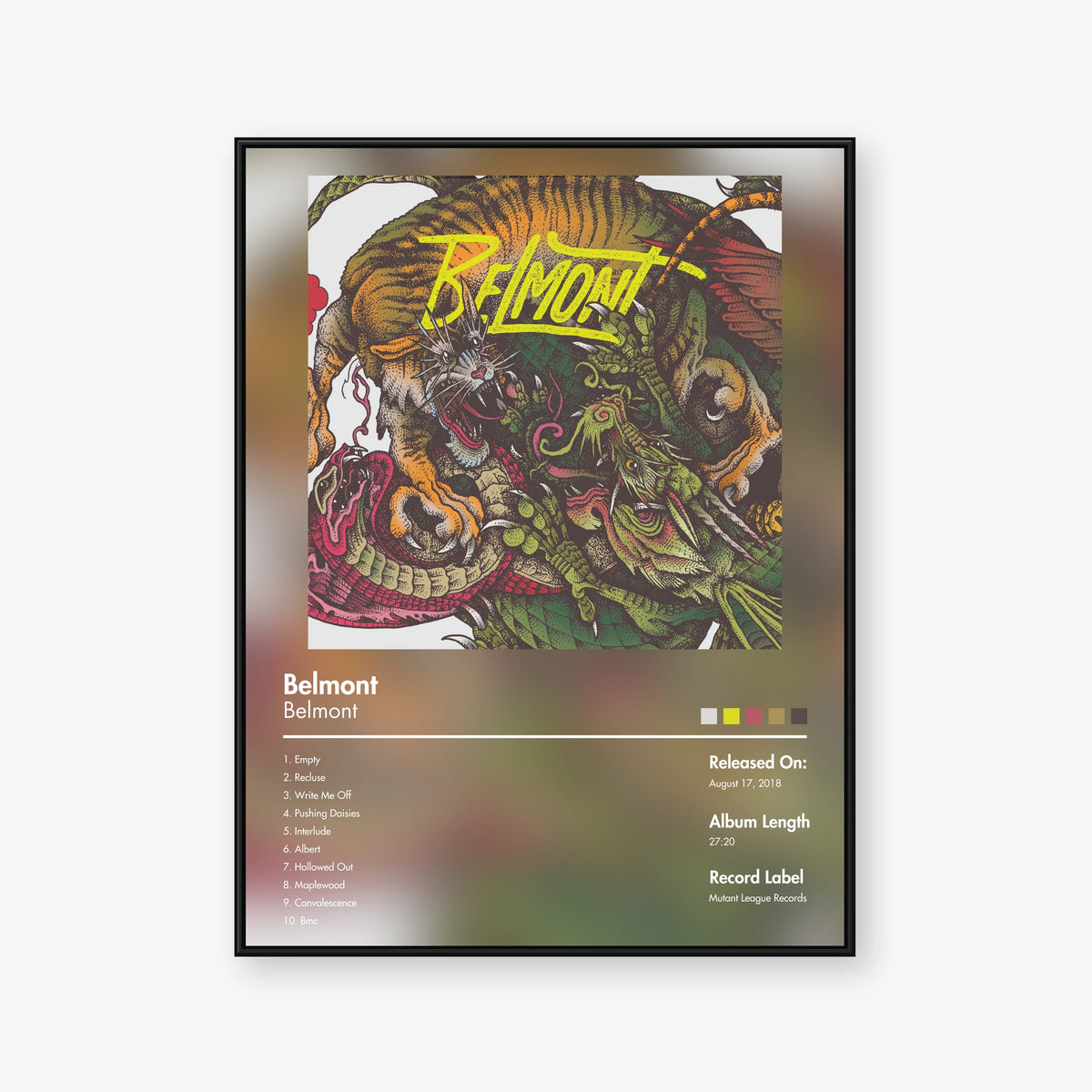 Belmont — Belmont Album Poster — Blur frame mockup