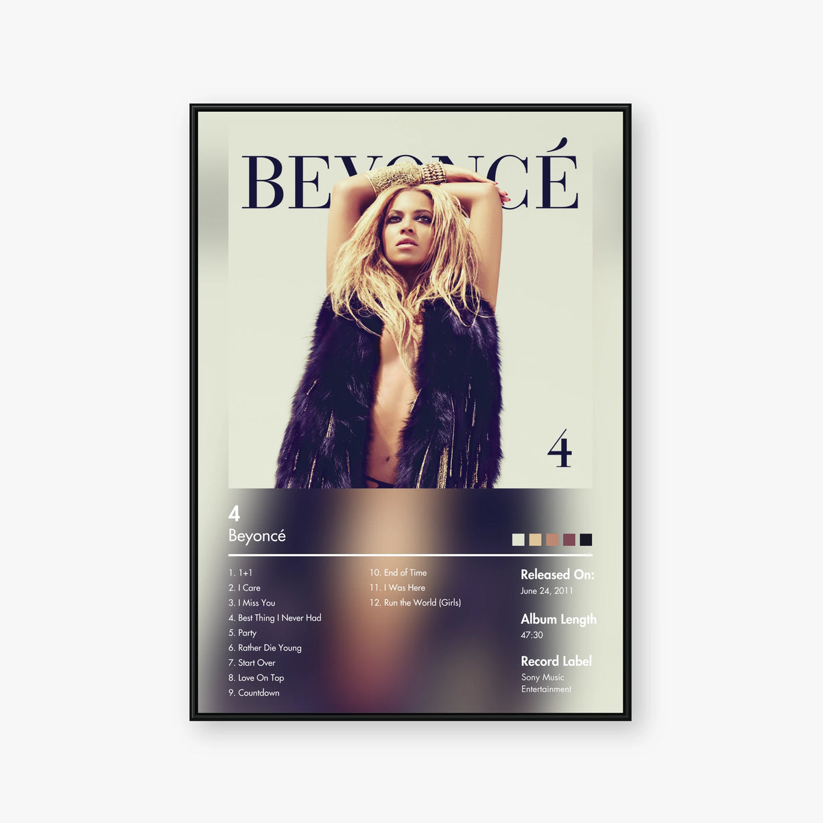 Beyoncé — 4 Album Poster — Blur frame mockup