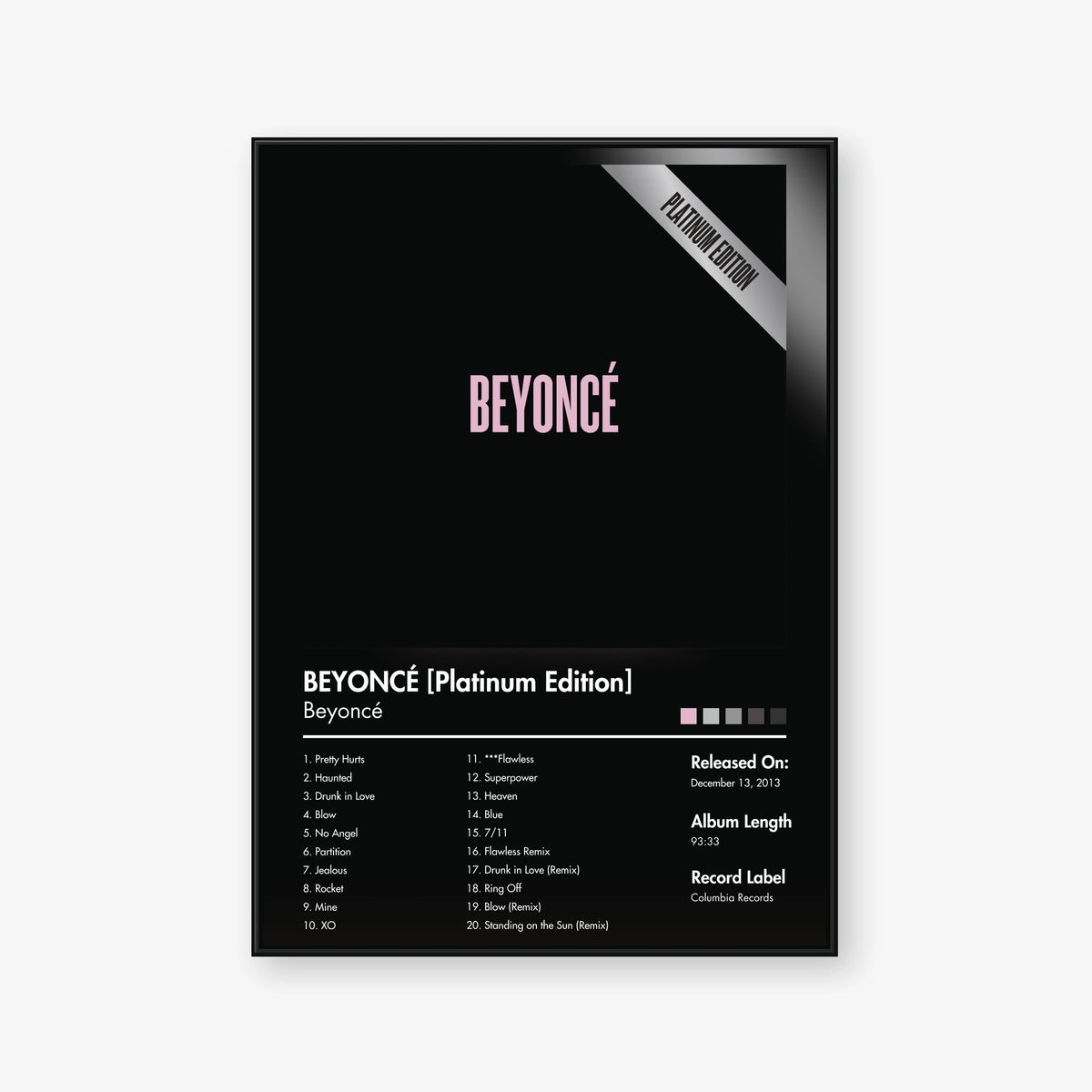 Beyoncé — BEYONCÉ (Platinum Edition) Album Poster — Blur frame mockup