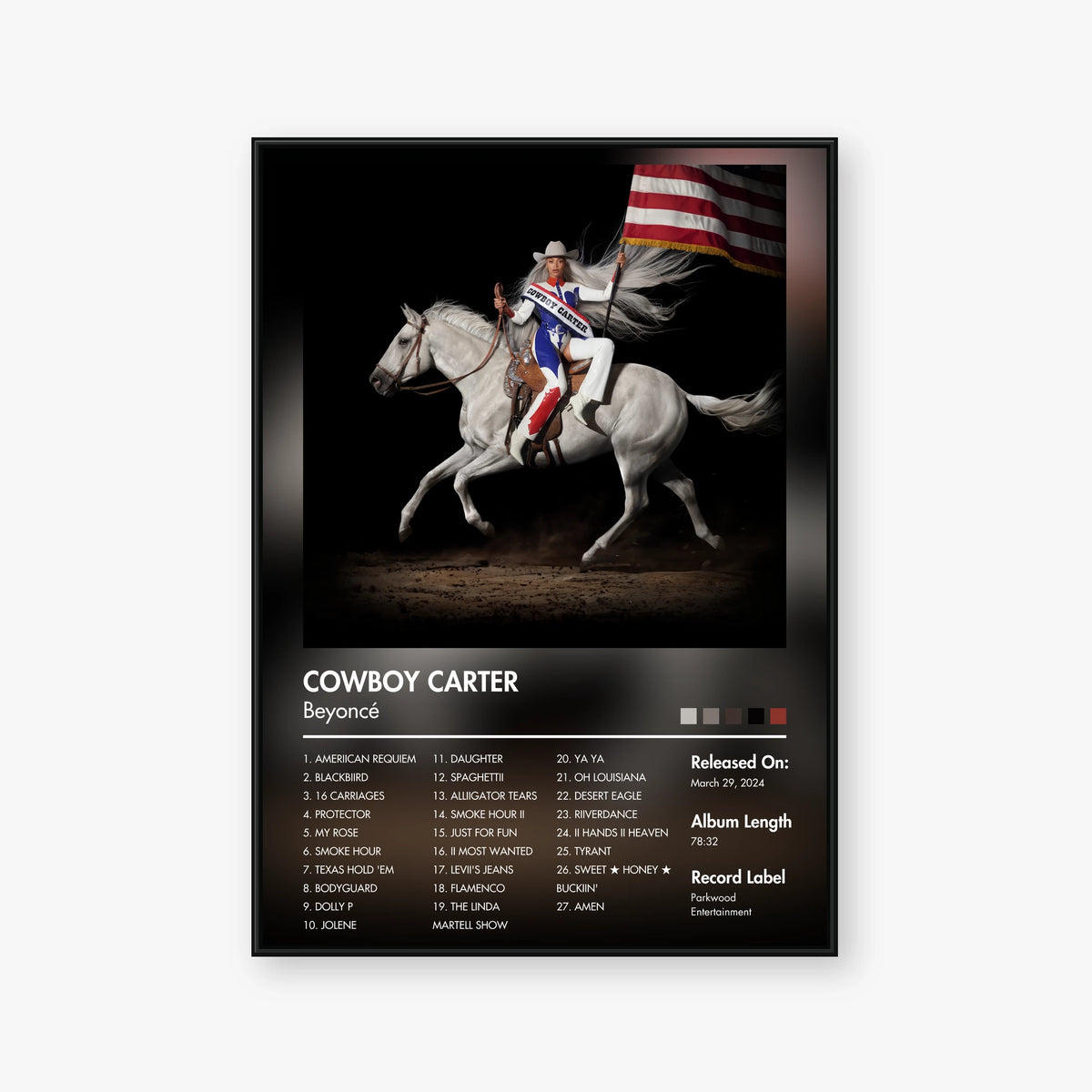 Beyoncé — COWBOY CARTER Album Poster — Blur frame mockup