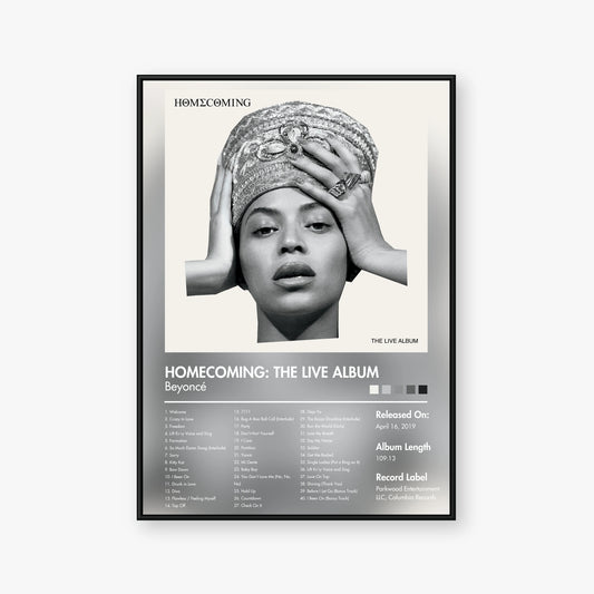Beyoncé — HOMECOMING: THE LIVE ALBUM Album Poster — Blur frame mockup