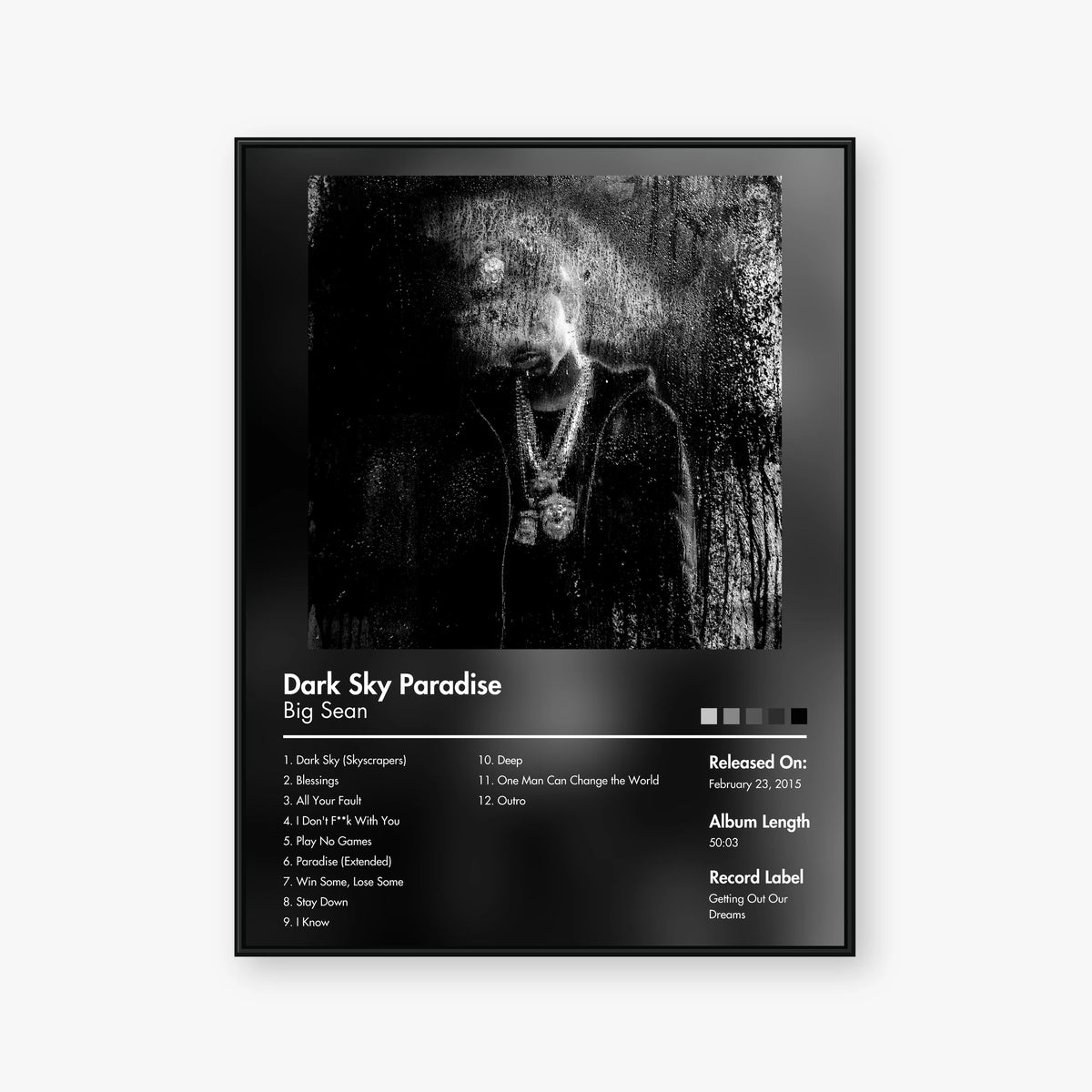 Big Sean — Dark Sky Paradise Album Poster — Blur frame mockup
