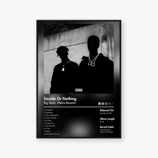 Big Sean & Metro Boomin — Double or Nothing Album Poster — Blur frame mockup
