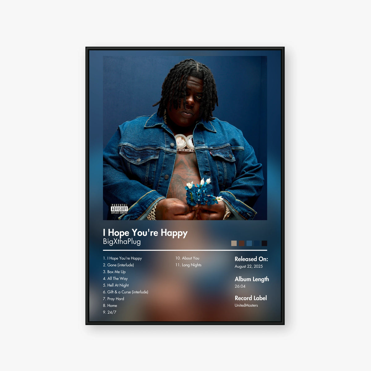 BigXthaPlug — I Hope Youre Happy Album Poster — Blur frame mockup