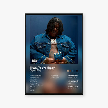 BigXthaPlug — I Hope Youre Happy Album Poster — Blur frame mockup