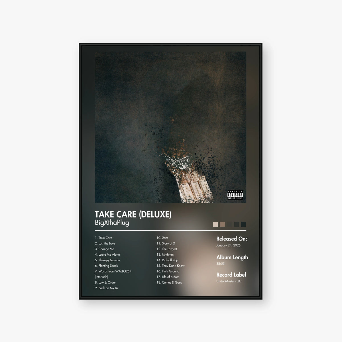 BigXthaPlug — TAKE CARE (Deluxe) Album Poster — Blur frame mockup