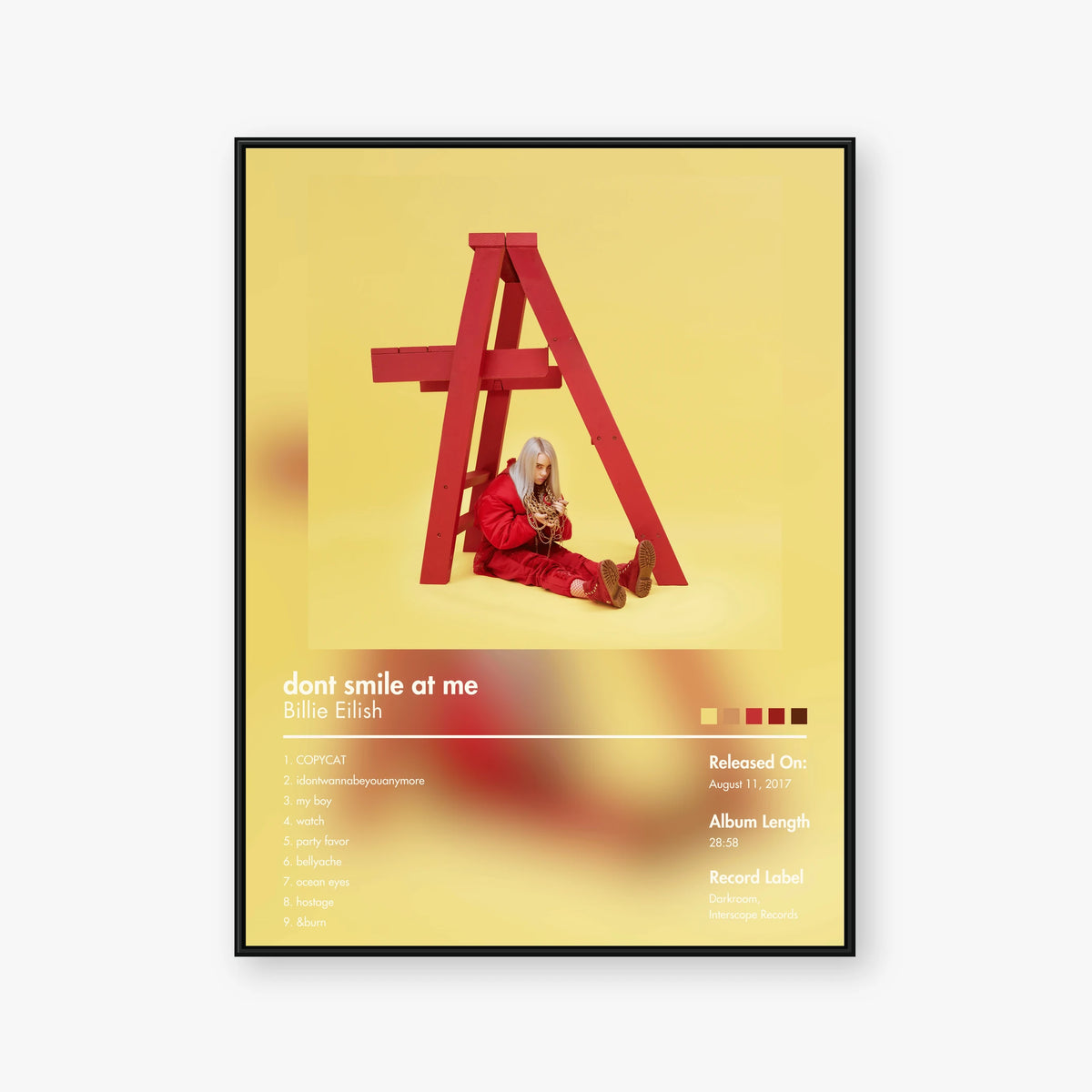 Billie Eilish — dont smile at me Album Poster — Blur frame mockup
