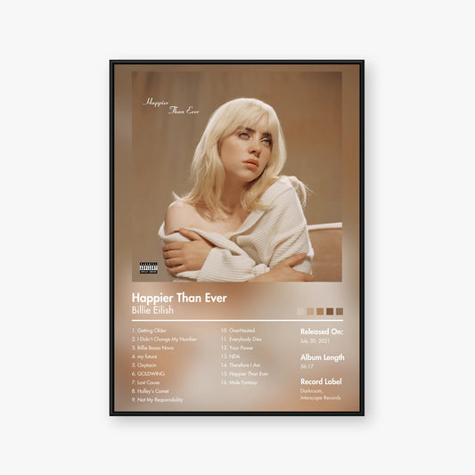 Billie Eilish — Happier Than Ever Album Poster — Blur frame mockup