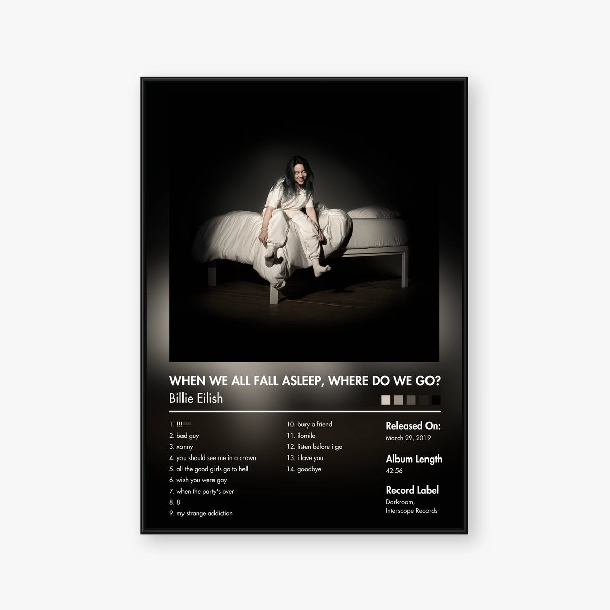 Billie Eilish — WHEN WE ALL FALL ASLEEP, WHERE DO WE GO? Album Poster — Blur frame mockup
