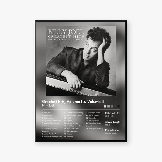 Billy Joel — Greatest Hits, Volume I & Volume II Album Poster — Blur frame mockup