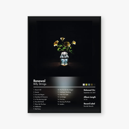Billy Strings — Renewal Album Poster — Blur frame mockup