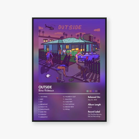 Bino Rideaux — OUTSIDE Album Poster — Blur frame mockup