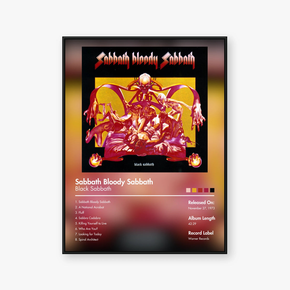Black Sabbath — Sabbath Bloody Sabbath Album Poster — Blur frame mockup