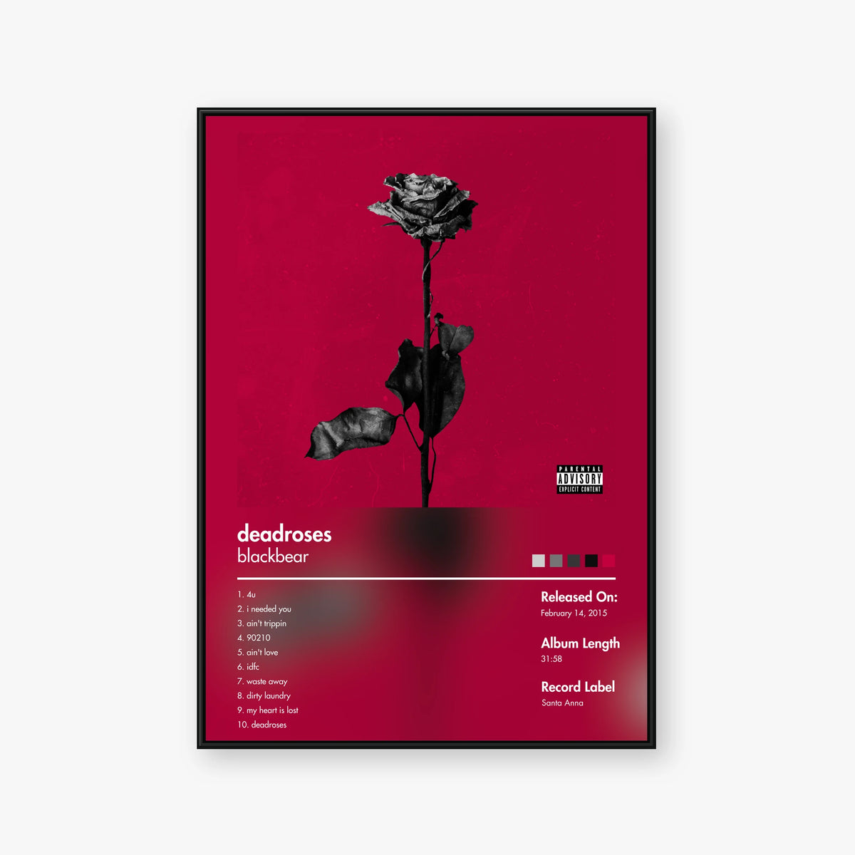 blackbear — deadroses Album Poster — Blur frame mockup