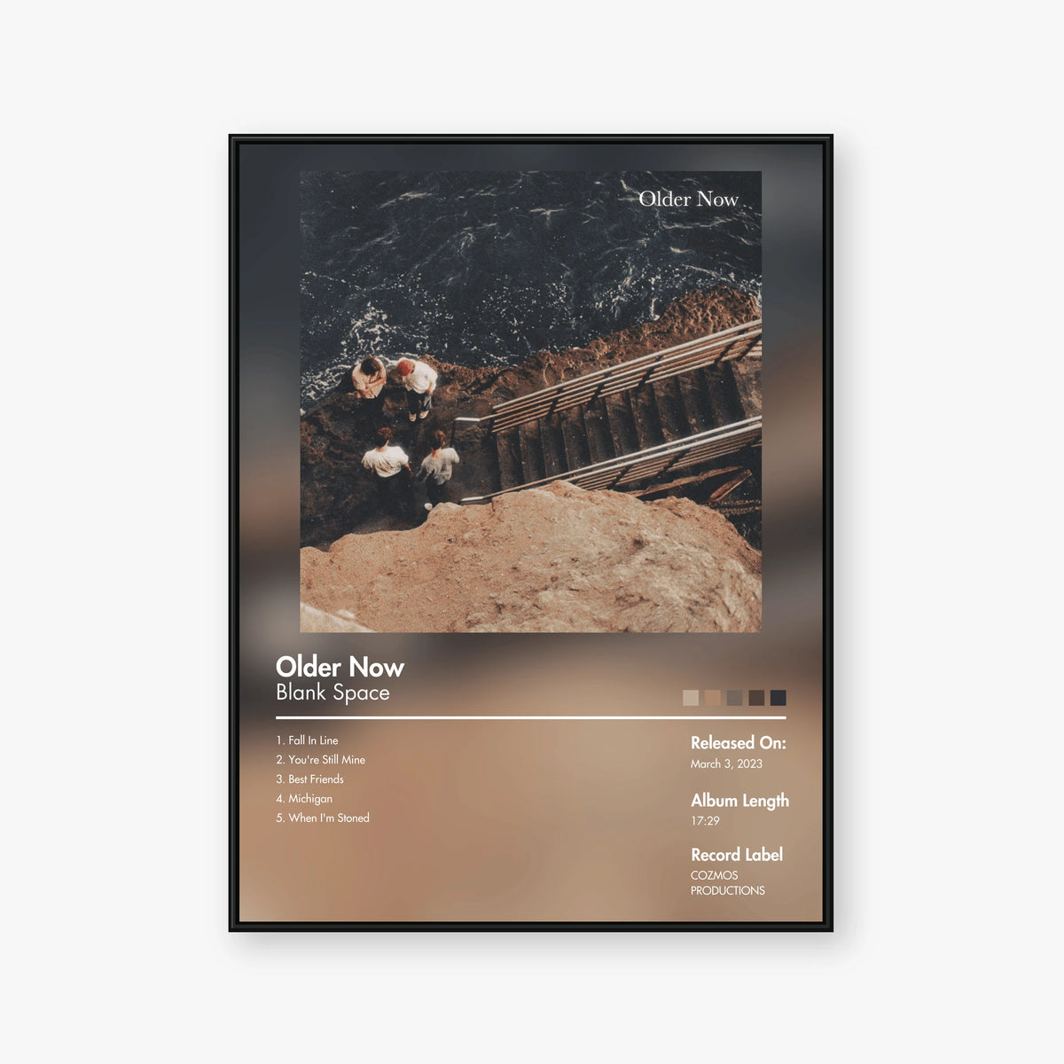 Blank Space — Older Now Album Poster — Blur frame mockup