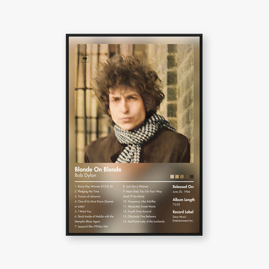 Bob Dylan — Blonde on Blonde Album Poster — Blur frame mockup