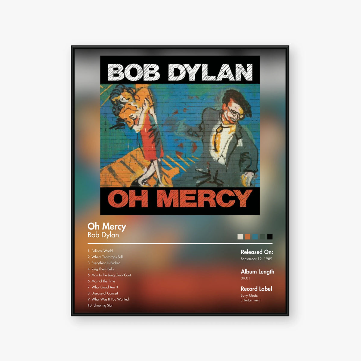 Bob Dylan — Oh Mercy Album Poster — Blur frame mockup