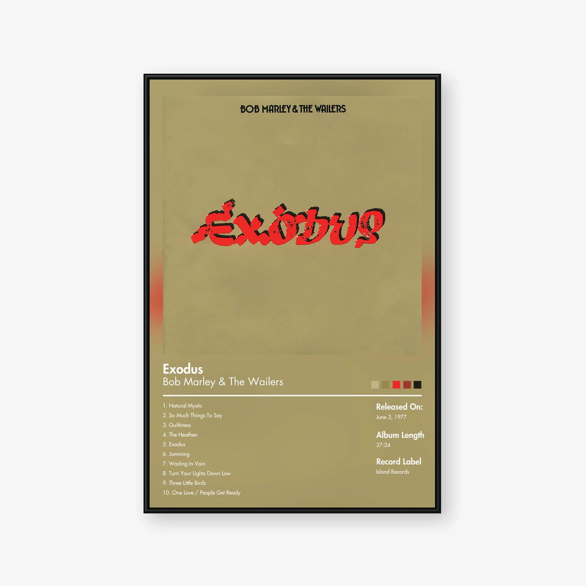 Bob Marley & The Wailers — Exodus Album Poster — Blur frame mockup