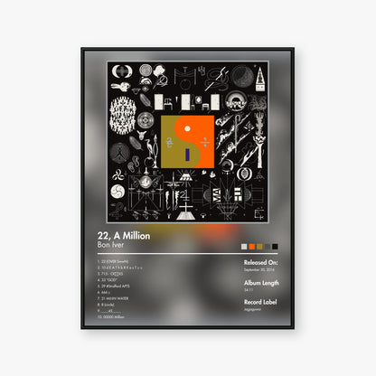 Bon Iver — 22, a Million Album Poster — Blur frame mockup