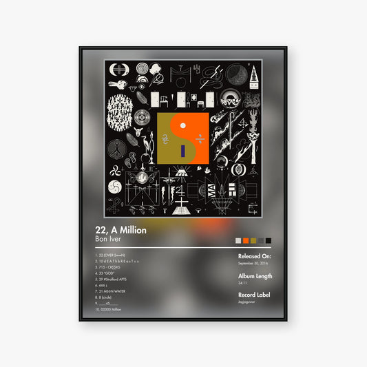 Bon Iver — 22, a Million Album Poster — Blur frame mockup