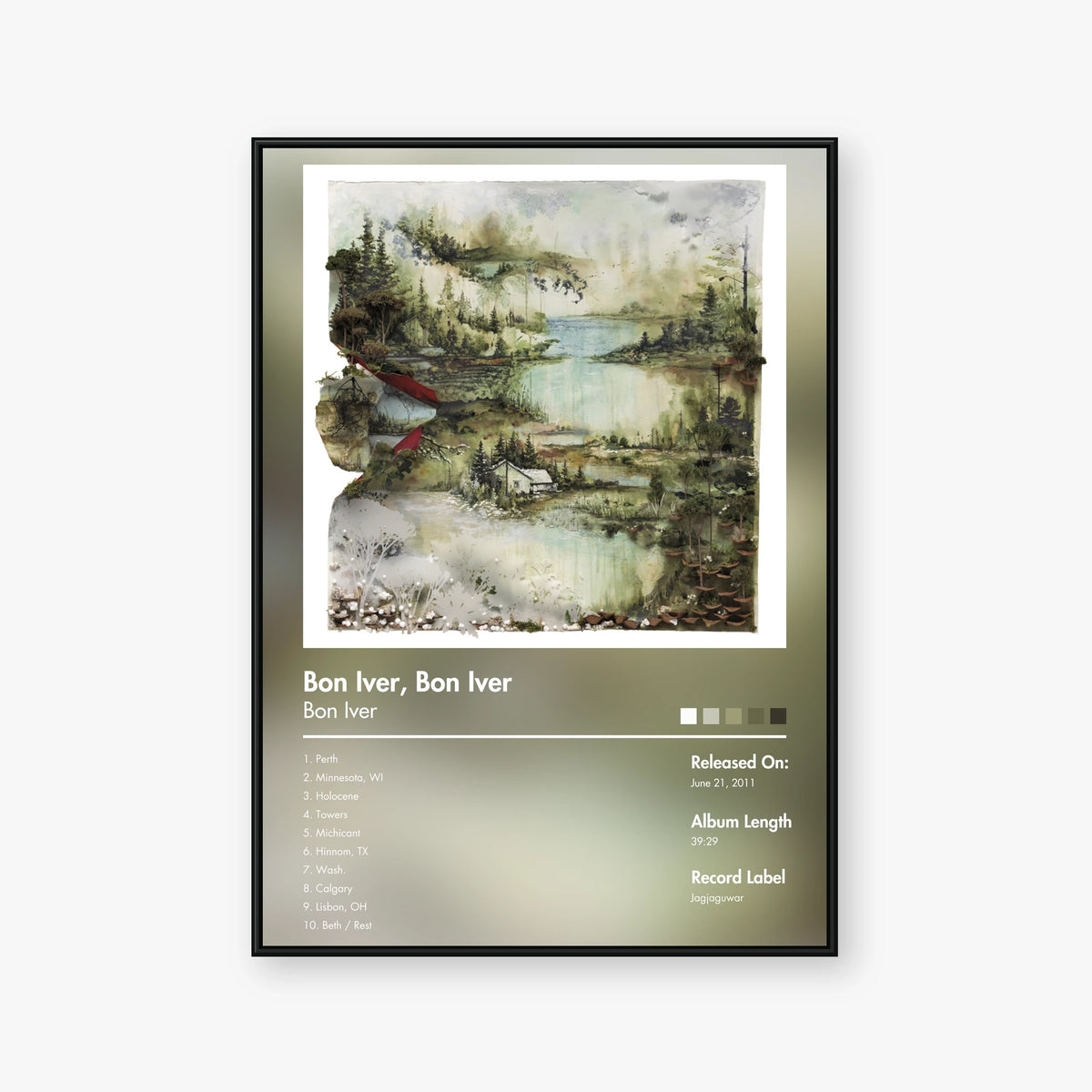 Bon Iver — Bon Iver, Bon Iver Album Poster — Blur frame mockup