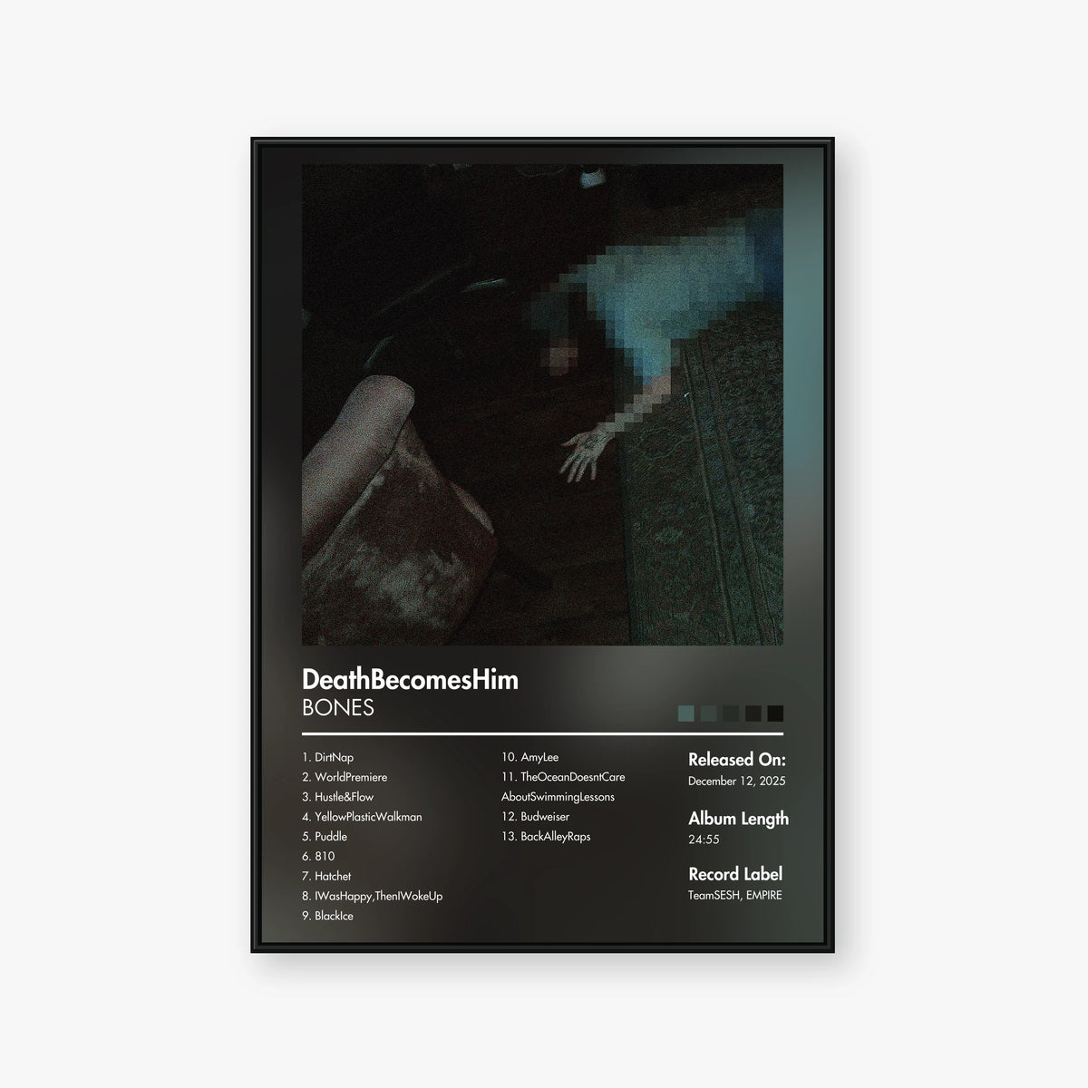 BONES — DeathBecomesHim Album Poster — Blur frame mockup