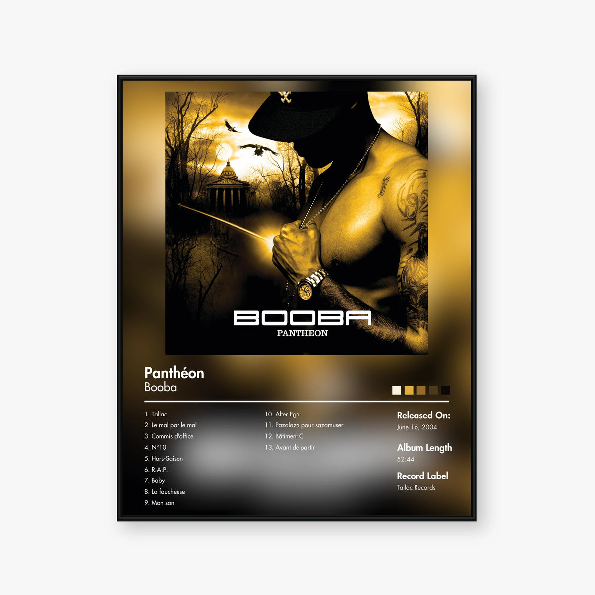 Booba — Panthéon Album Poster — Blur frame mockup
