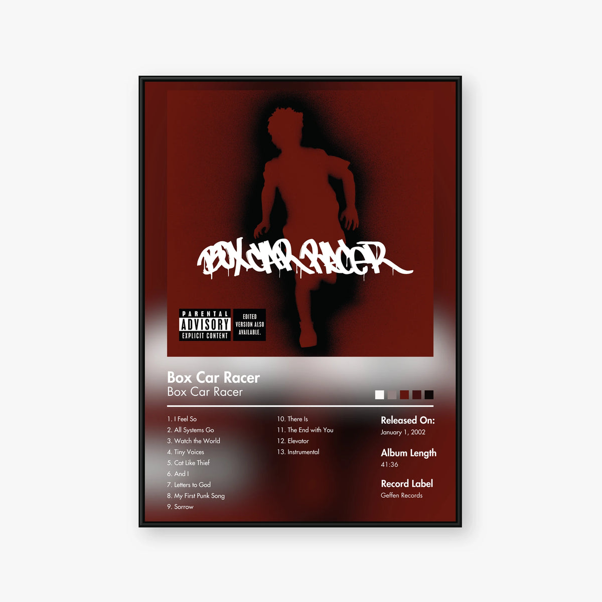 Box Car Racer — Box Car Racer Album Poster — Blur frame mockup